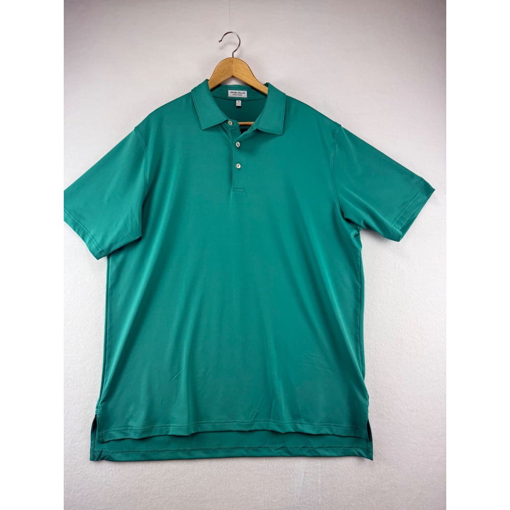 Peter Millar Polo‎ Shirt Mens XL Green Summer Comfort Performance Stretch Golf
